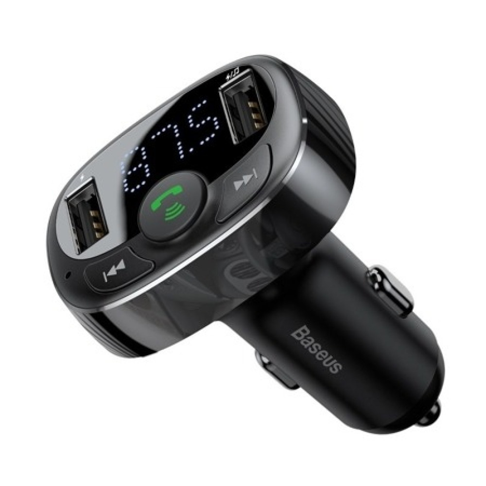 Baseus FM Transmitter T τύπου Bluetooth 2xUSB microSD (Μαύρο) CCTM-01 