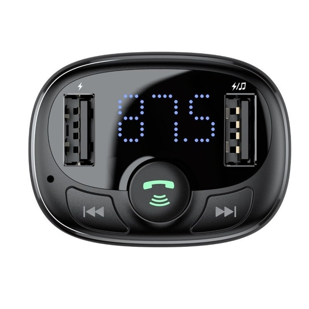 Baseus FM Transmitter T τύπου Bluetooth 2xUSB microSD (Μαύρο) CCTM-01 