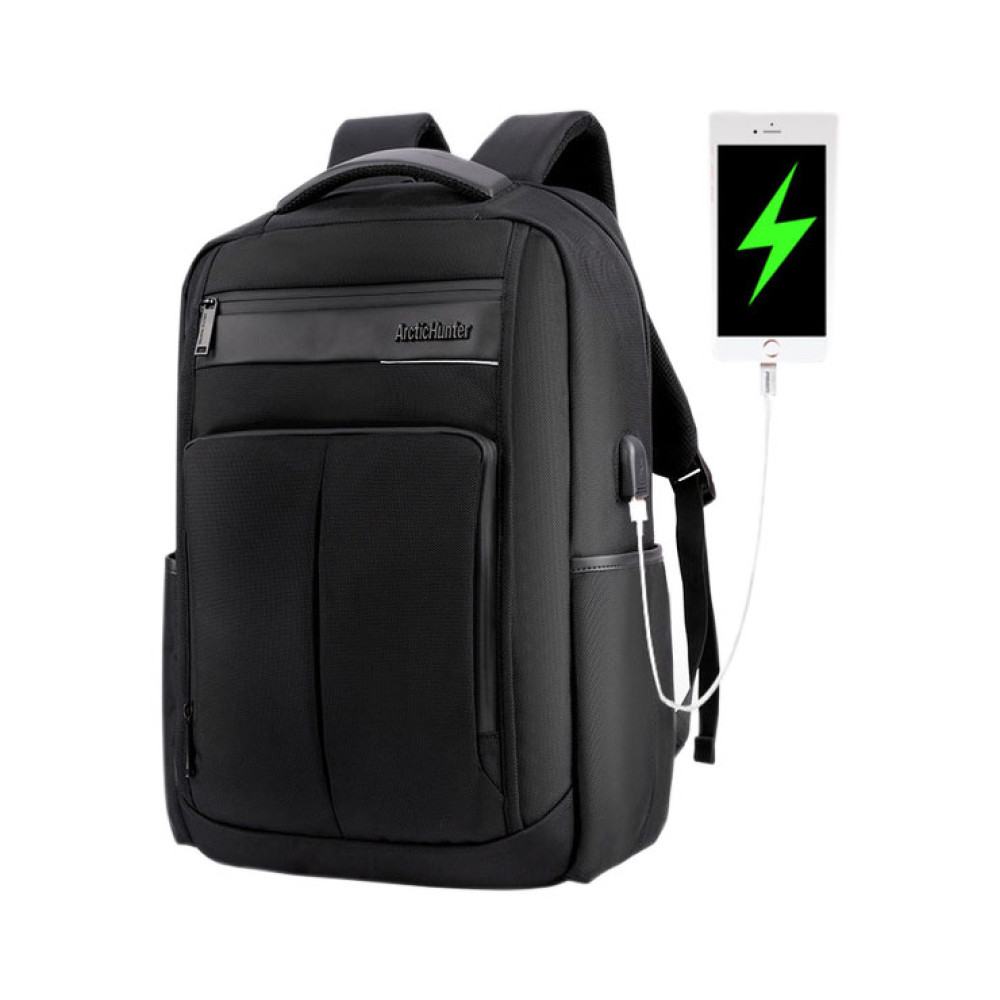 ARCTIC HUNTER τσάντα πλάτης B00121C-BK με θήκη laptop, αδιάβροχη, μαύρη