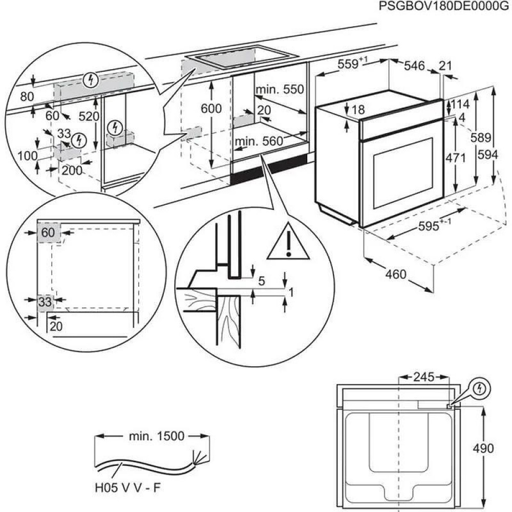Εντοιχιζόμενος φούρνος AEG BPK556360M (ST), 71, Push buttons, A+, Πυρόλυση 