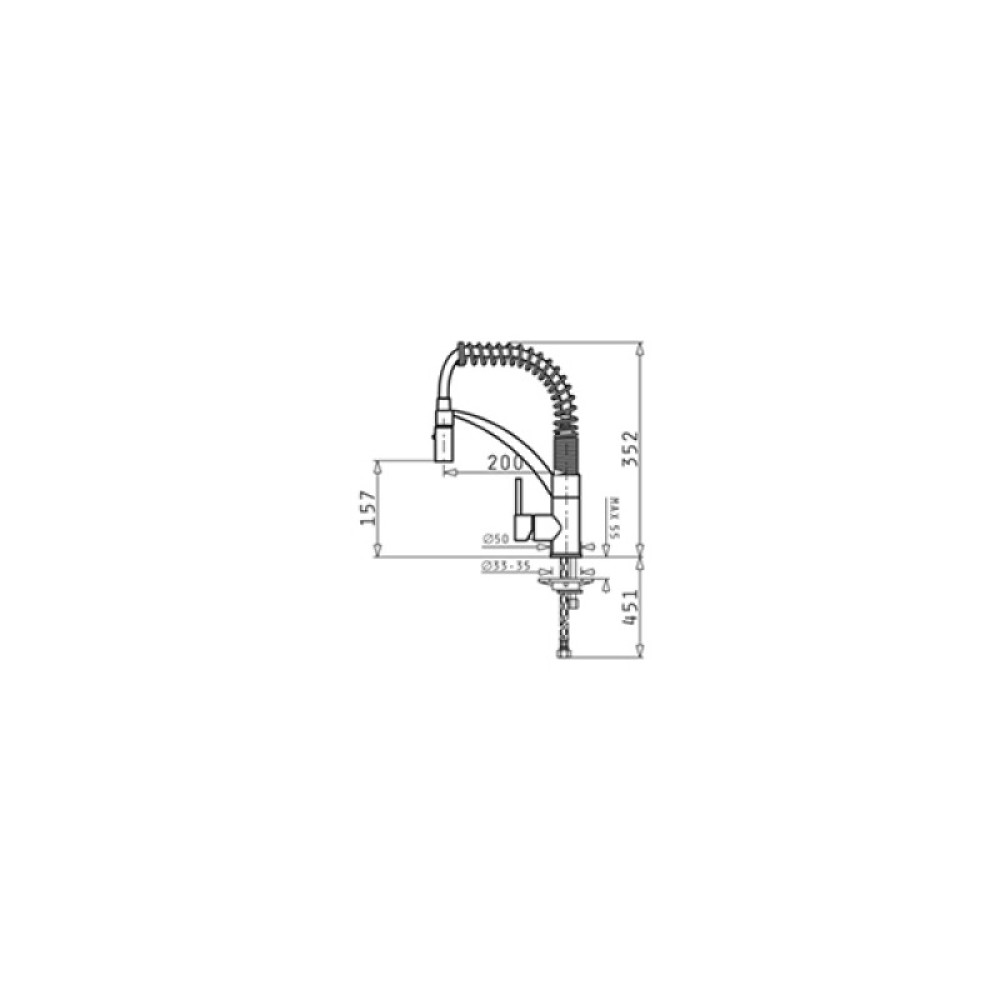 Pyramis Elegant Mini Cresento Μπαταρία νεροχύτη Χρωμέ (090900701)