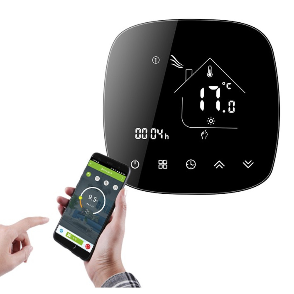 Smart θερμοστάτης πετρελαίου BHT-001-GBLW, WiFi, μαύρος 
